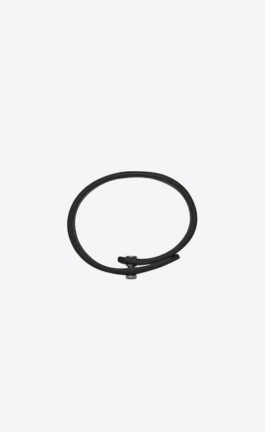 Bracelet YVES en cuir noir